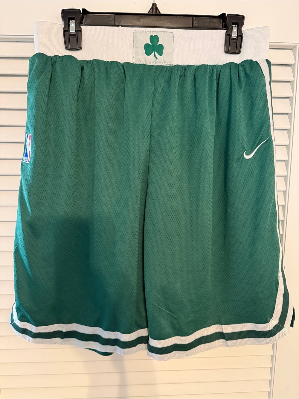 Nike Boston Celtics Green Basketball Shorts with White Accents